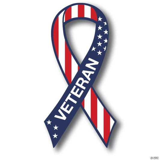 Magnet Me Up American Flag Veteran Ribbon Magnet Decal, 3.5x7 Inches, Heavy Duty Automotive Magnet for Car Truck SUV