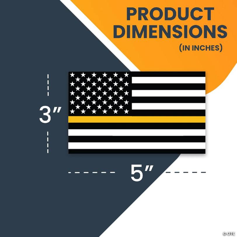 Magnet Me Up Thin Gold Line American Flag Magnet Decal, 3x5 In, Automotive Magnet for Car Truck SUV, in Support of All Emergency Services Dispatchers