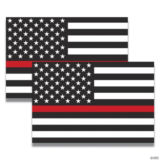 Magnet Me Up Thin Red Line Magnet Decal, 4x6 Inches, 2 Pack, Automotive Magnet for Car Truck SUV, in Support of Our Firefighters and Local Fire Department