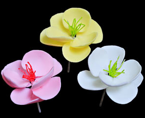 Magnolia Flower- Yellow w/green stamen 25 ct