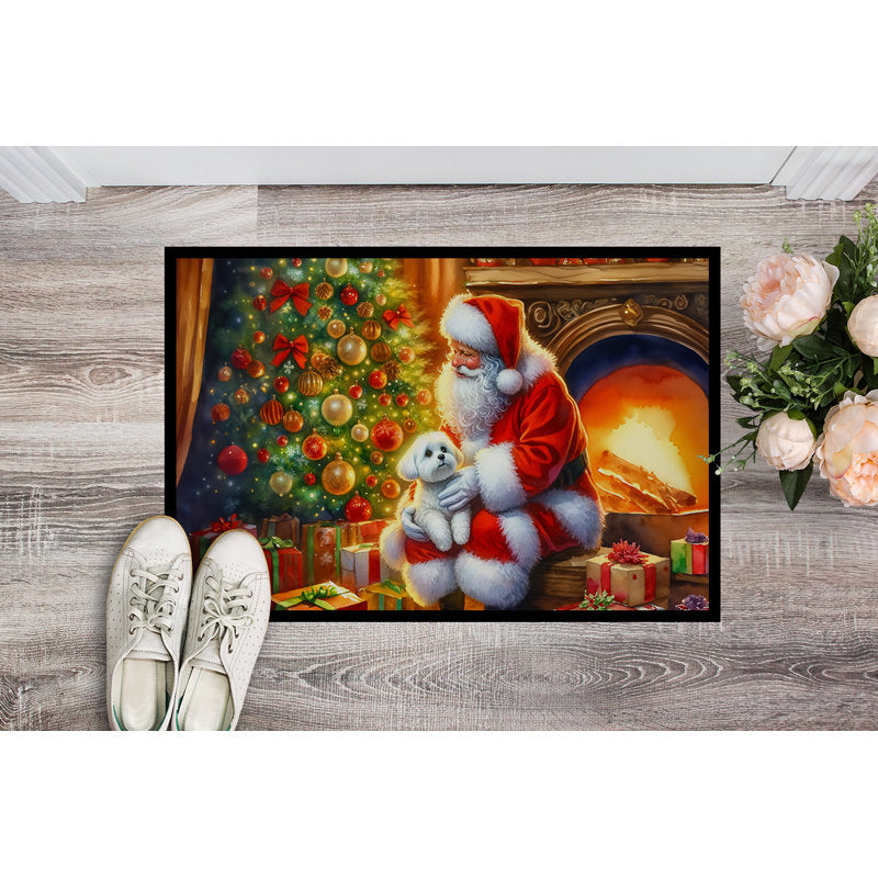 Maltese and Santa Claus Doormat