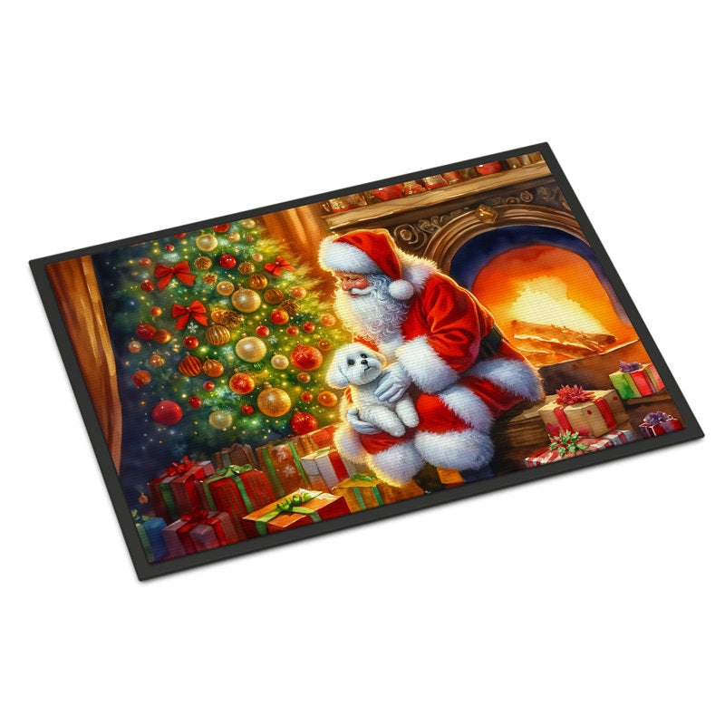 Maltese and Santa Claus Doormat