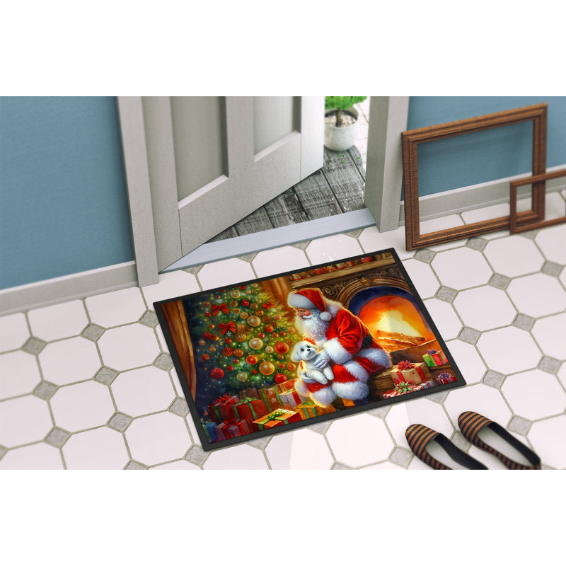 Maltese and Santa Claus Doormat