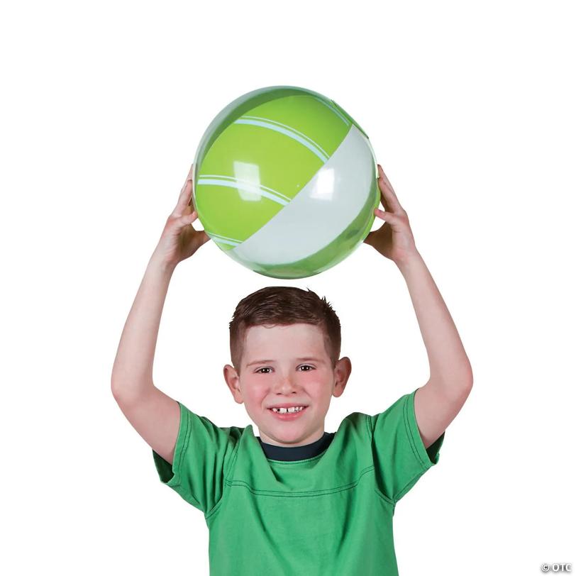 Medium Inflatable 11" Wide-Striped Vinyl Beach Balls – 12 Pc.