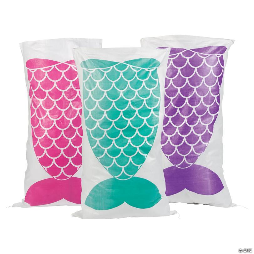 Mermaid Tail Potato Sack Race Bags - 12 Pc.