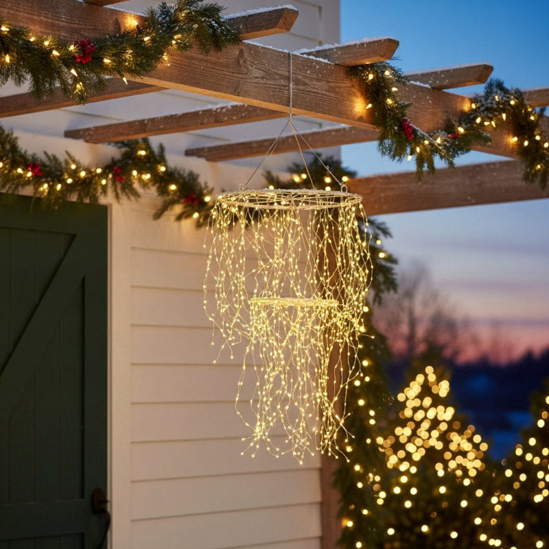 Merry 15.74 in D Electric 2 Tier Chandelier with 1020 Warm White