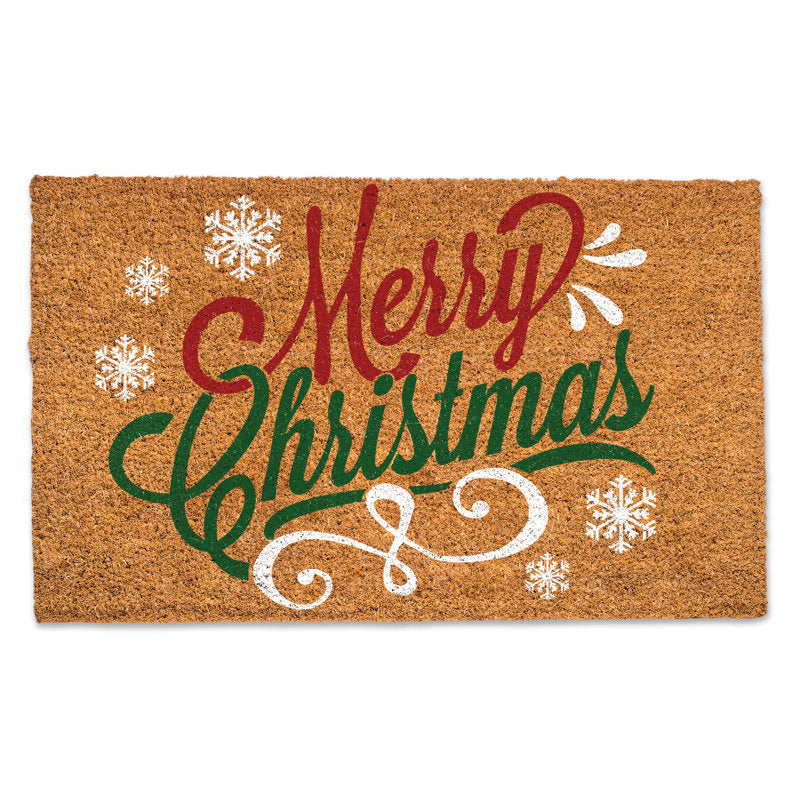Merry Christmas Script Coir Doormat