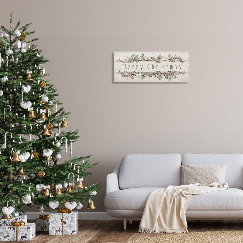 Merry Christmas Sentiments Winter Holly Florals
