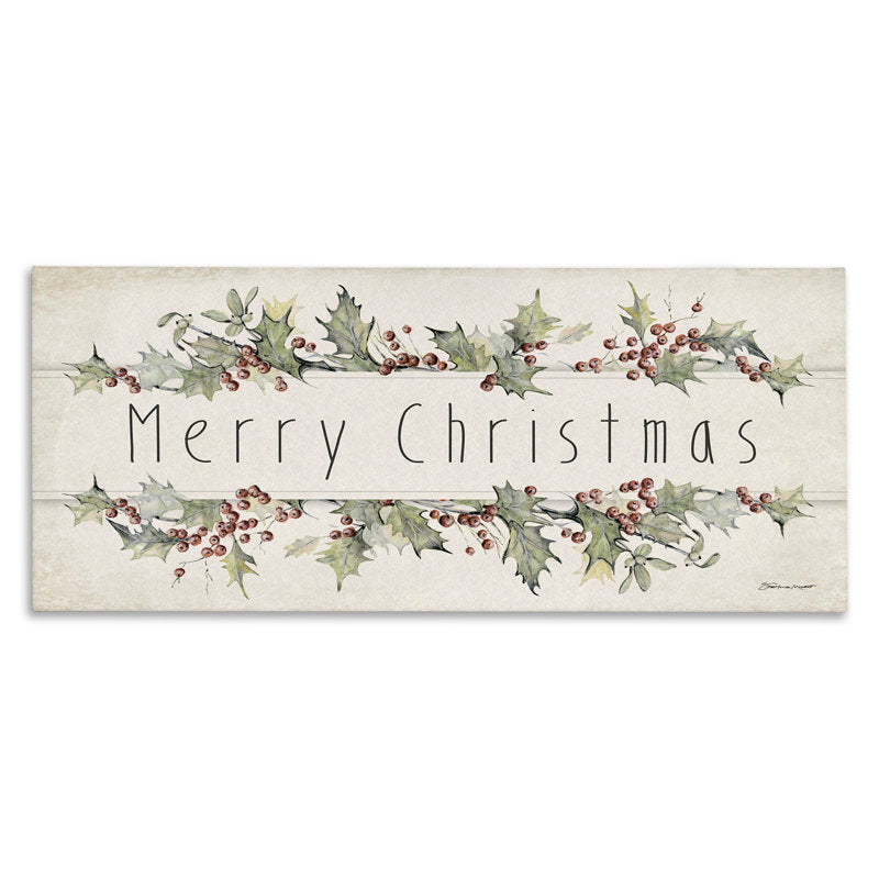 Merry Christmas Sentiments Winter Holly Florals