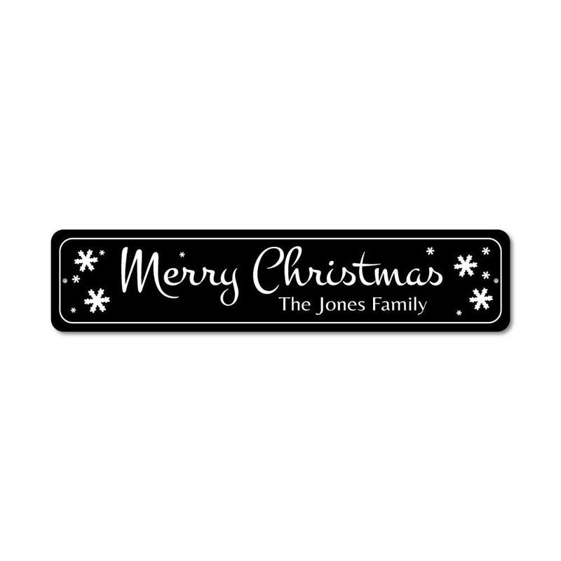 Merry Christmas Snowflake Aluminum Sign