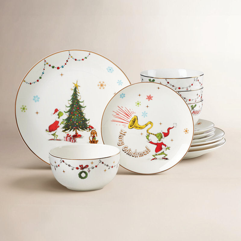 Merry Grinchmas 12-Piece Dinnerware Set