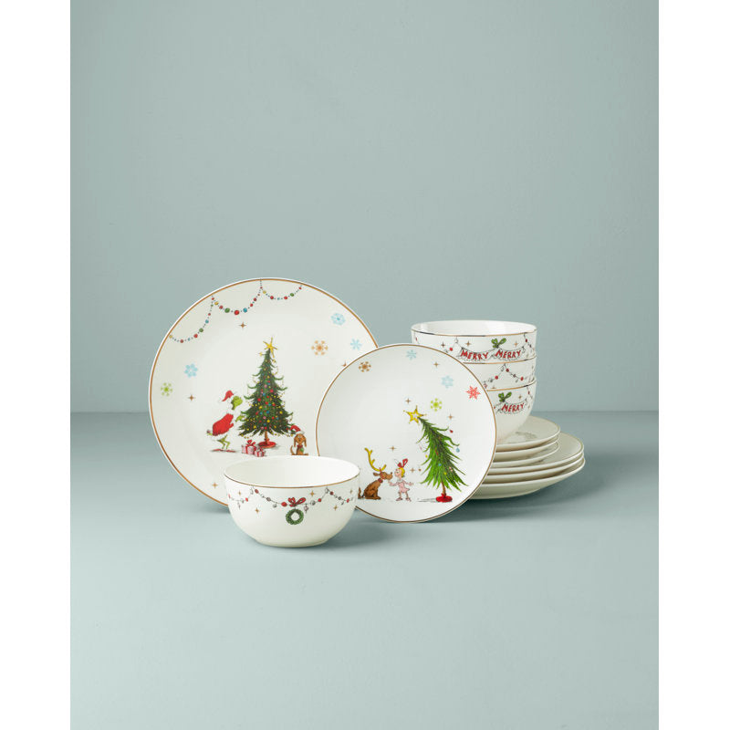 Merry Grinchmas 12-Piece Dinnerware Set