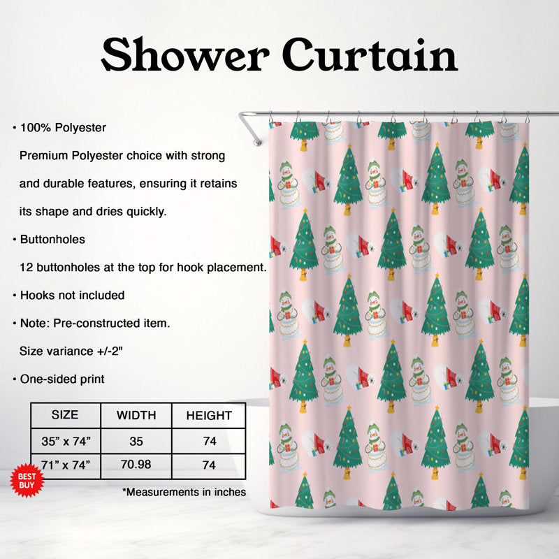 Merry Moments - 1 Piece Standard Shower Curtain