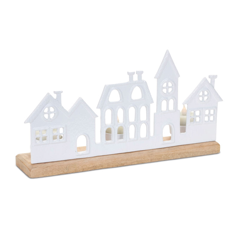 Metal Village Tealight Candle Holder