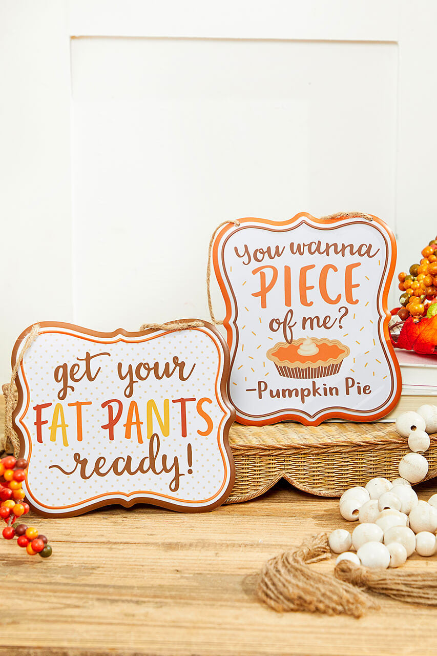 7" x 6" Tin Thanksgiving Sign for Fun and Festive Table Décor