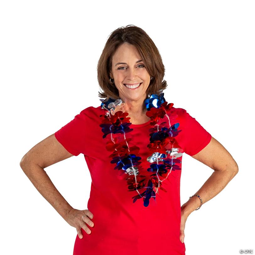 Metallic Patriotic Leis - 12 Pc.