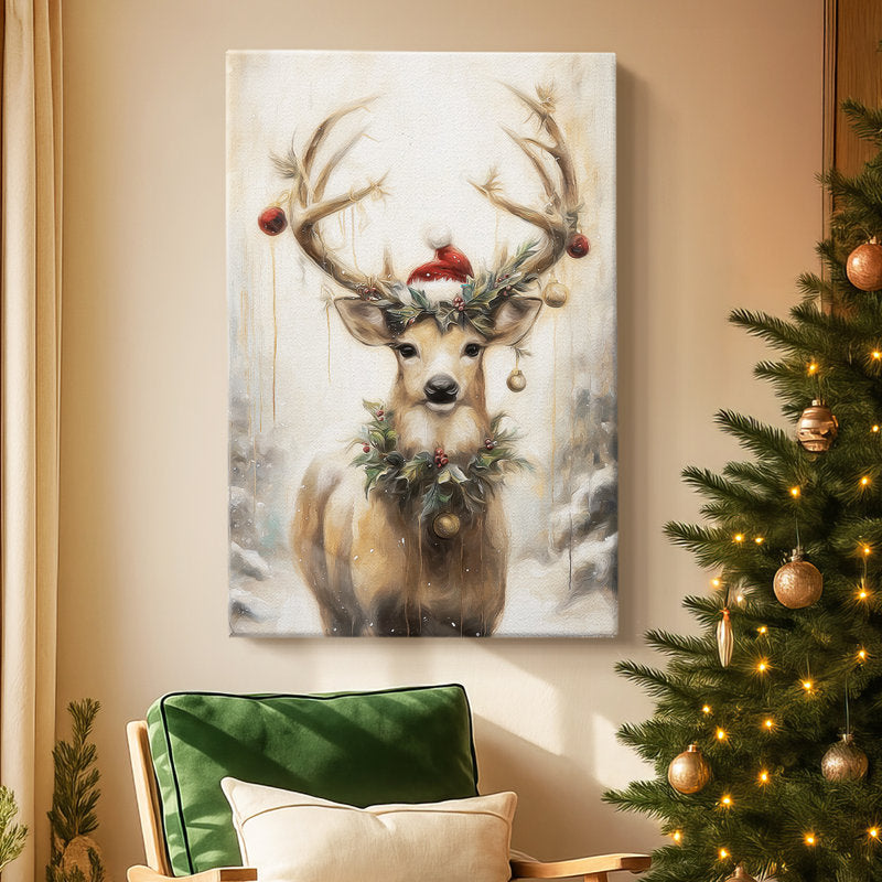 Midnight of Golden Yule-Premium Gallery Wrapped Canvas