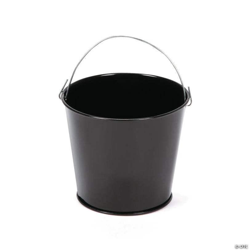 Mini Black Favor Pails - 12 Pc. | USA Decoration®