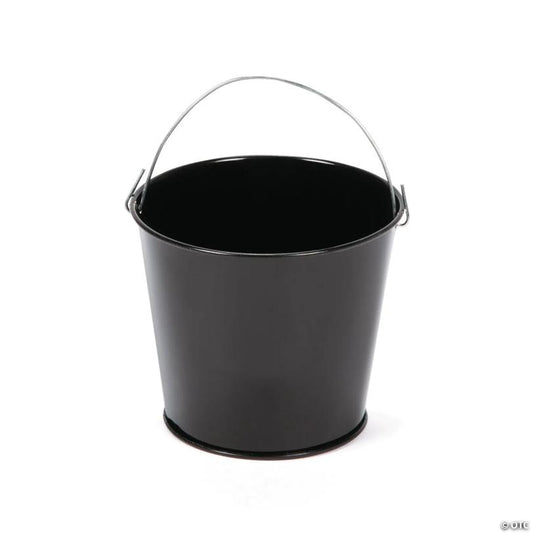 Mini Black Favor Pails - 12 Pc. | USA Decoration®
