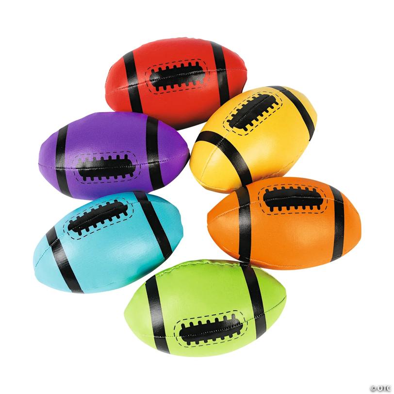Mini Bright Foam Footballs - 12 Pc.