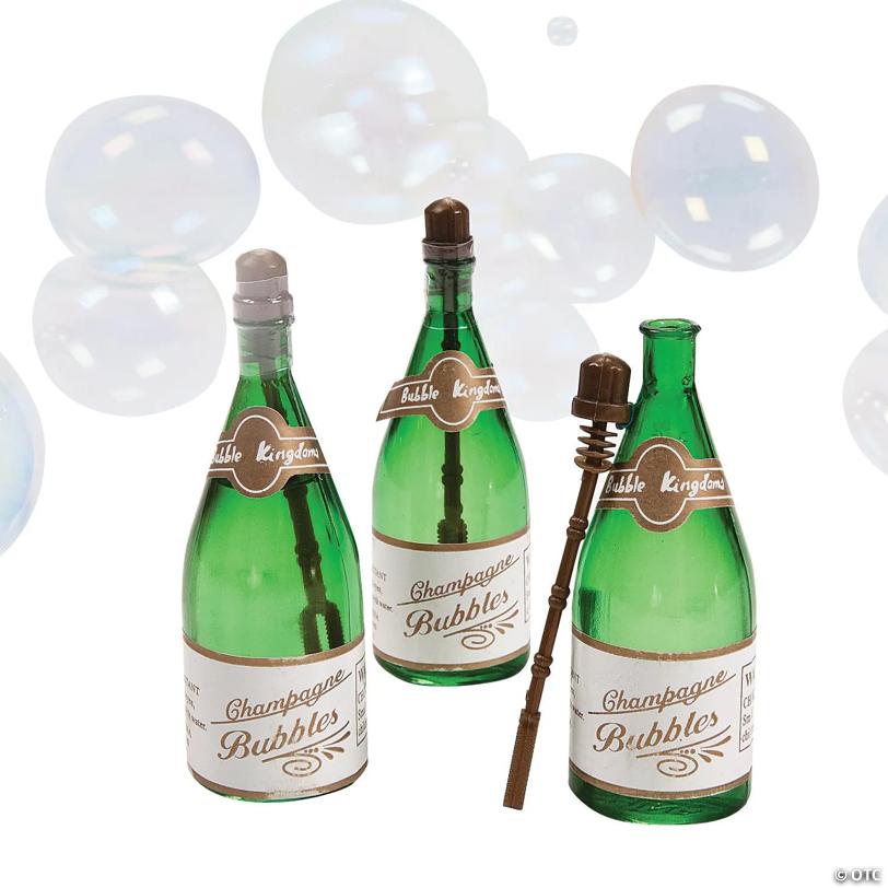 Mini Champagne Bubble Bottles - 12 Pc.