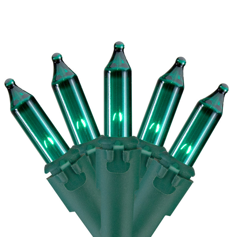 Mini Christmas Light Set - Green Wire - 50 Ct
