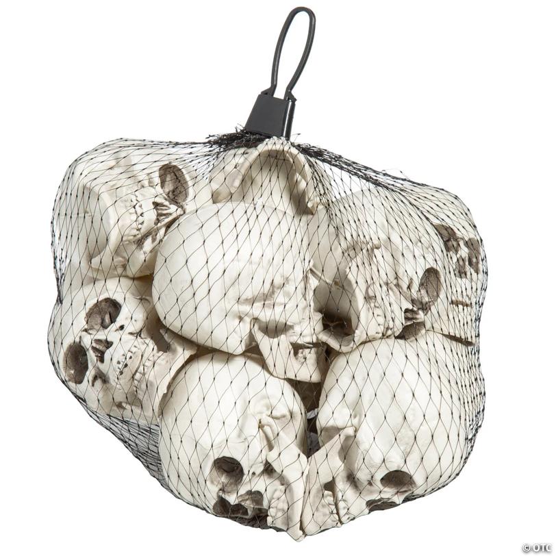 Mini Halloween Plastic Skull Head Decorations 2 1/2", 12 Pc.
