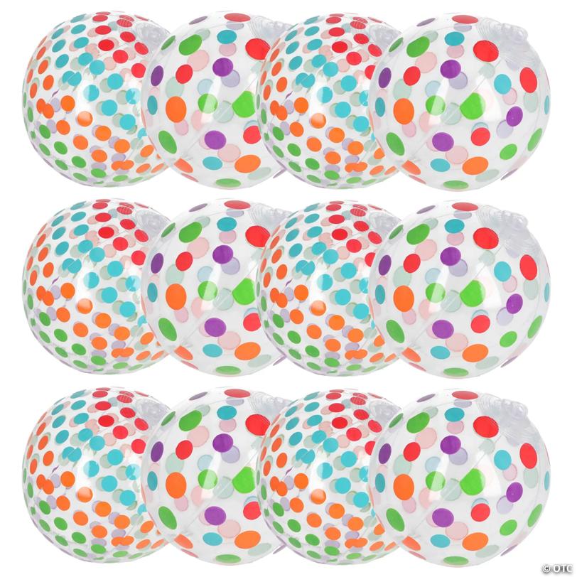 Mini Inflatable 5" Polka Dot Beach Balls - 12 Pc.