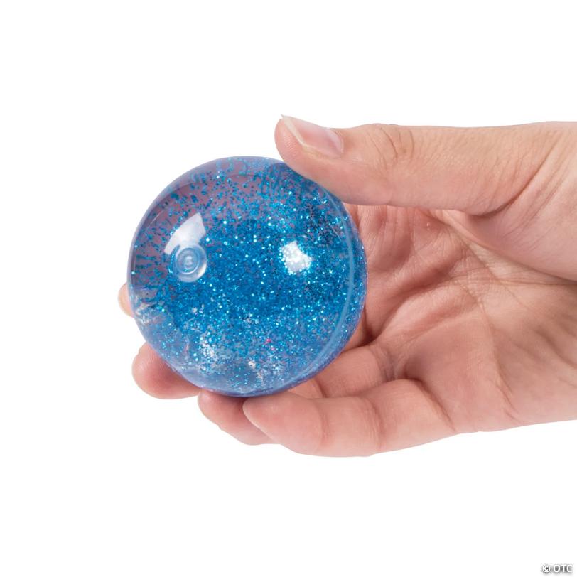 Mini Light-Up Glitter Bouncy Balls - 12 Pc.