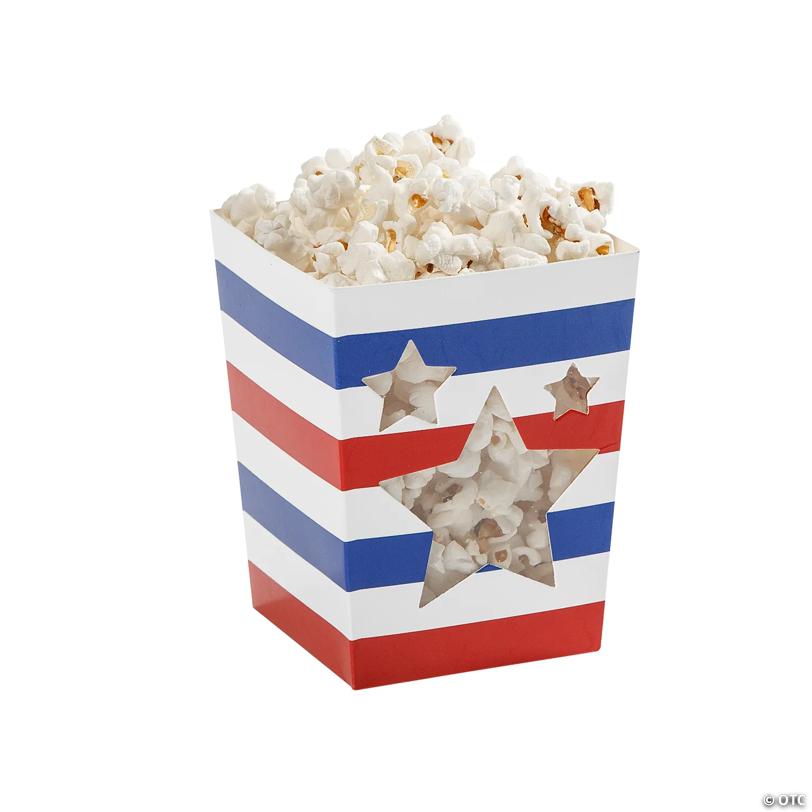 Mini Patriotic Popcorn Boxes - 12 Pc.