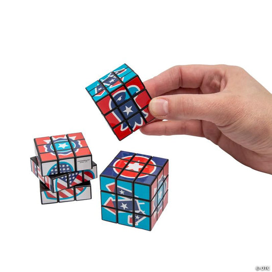 Mini Patriotic Puzzle Cubes - 12 Pc.