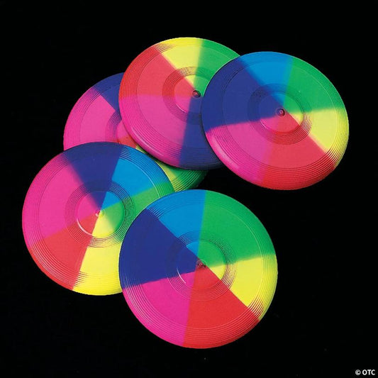 Mini Rainbow Flying Discs - 12 Pc.