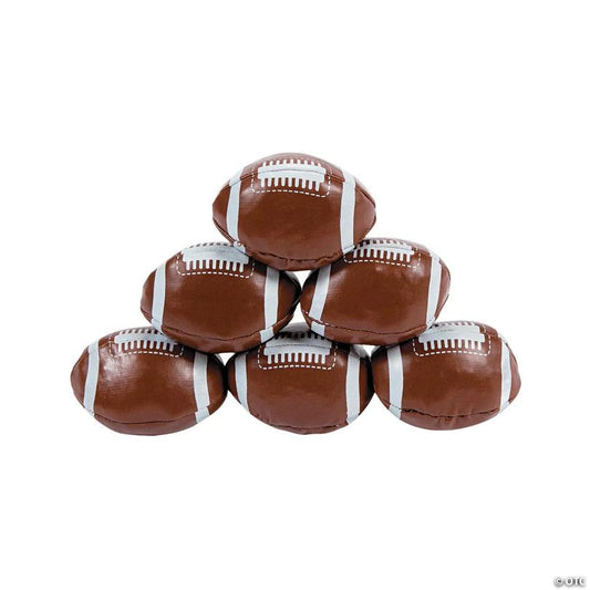 Mini Realistic Plastic Football Footbags - 12 pc