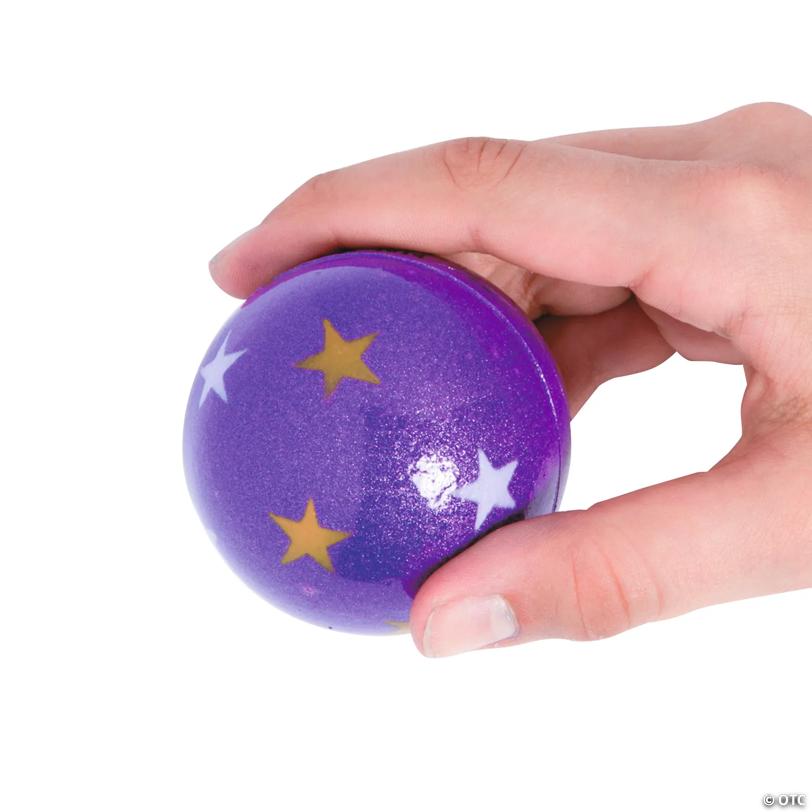 Mini Rubber Metallic Star Handball Assortment - 24 Pc.