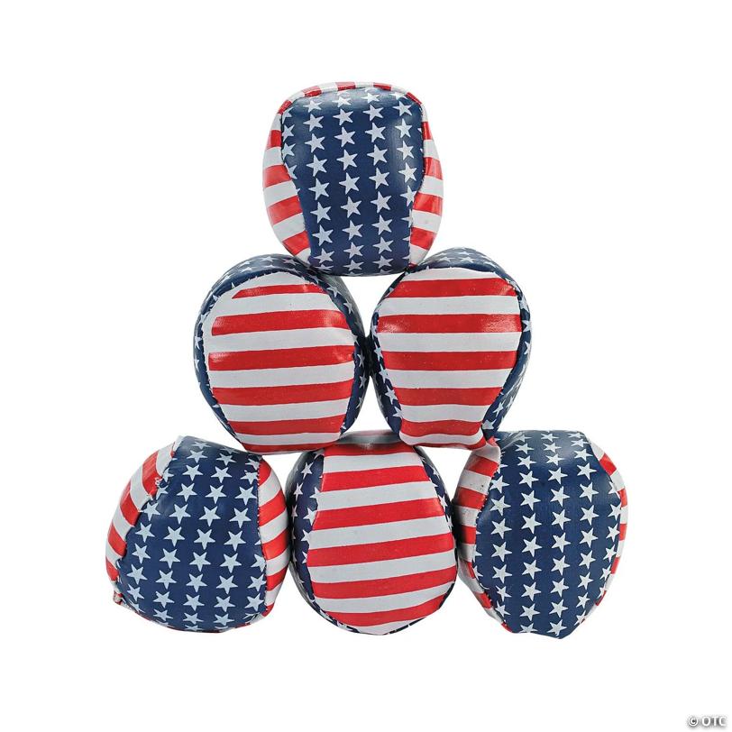 Mini Stars & Stripes Kickballs - 12 Pc.