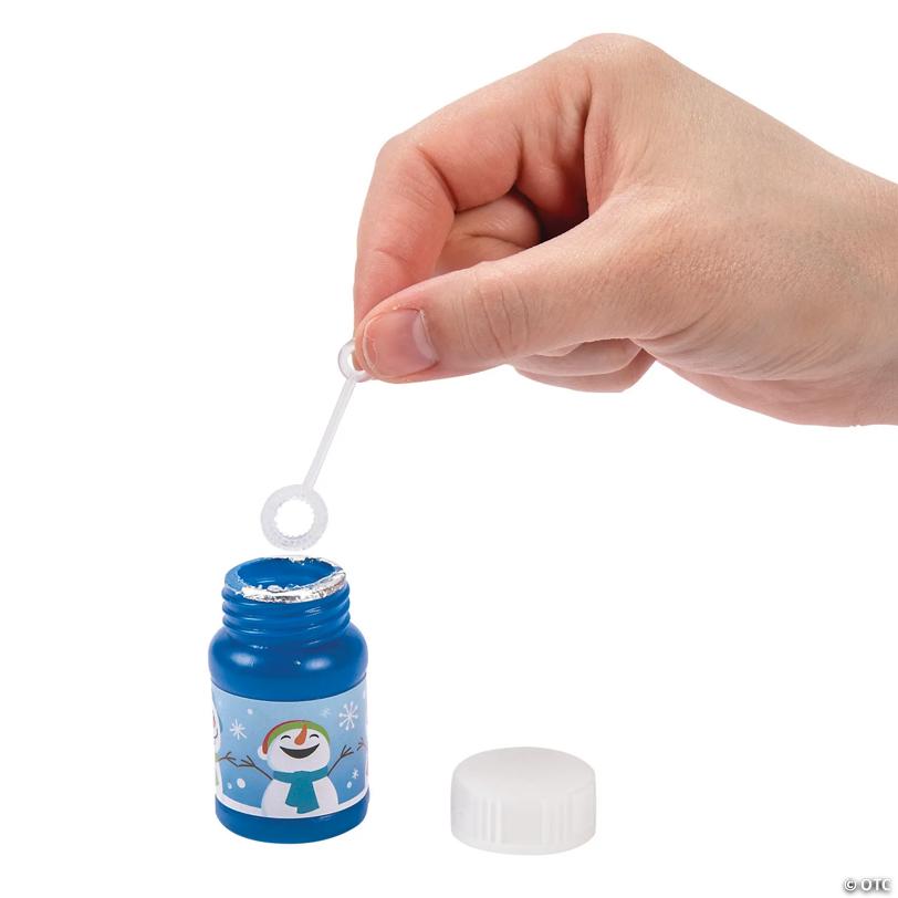 Mini Winter Snowman Bubble Bottles - 24 Pc.