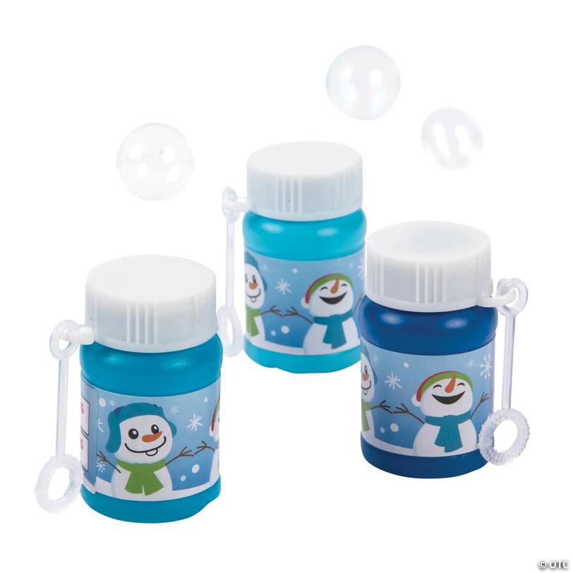 Mini Winter Snowman Bubble Bottles - 24 Pc.