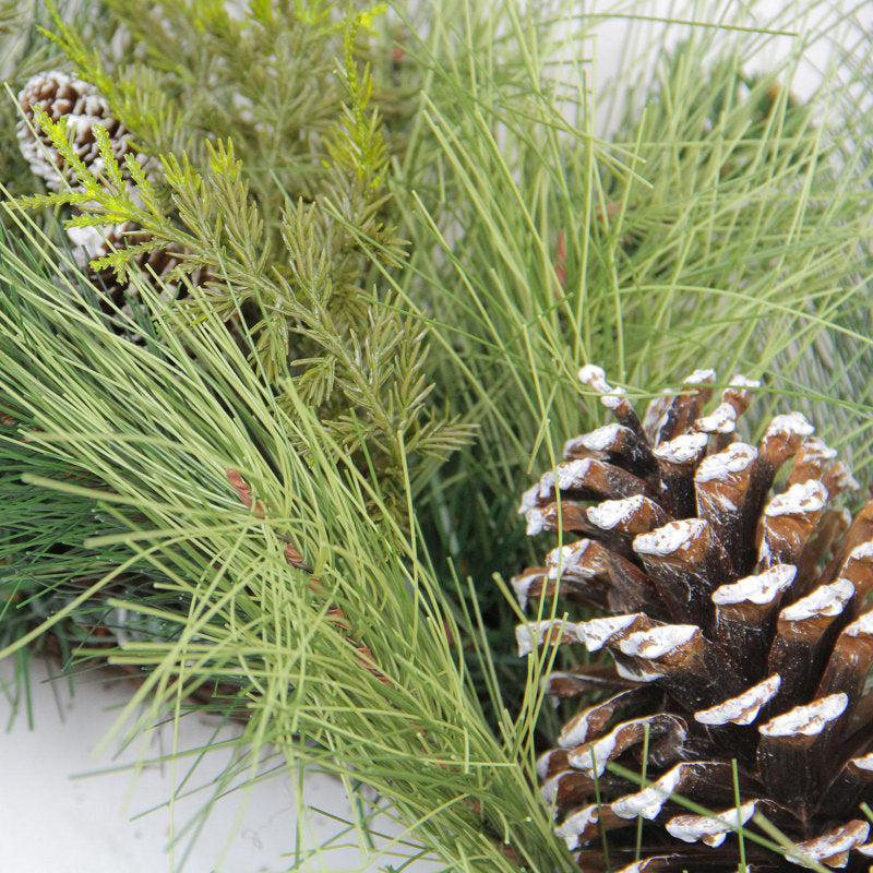 Mixed Long Needle Pine and Pine Cone Artificial Christmas Wreath - 28-Inch Unlit
