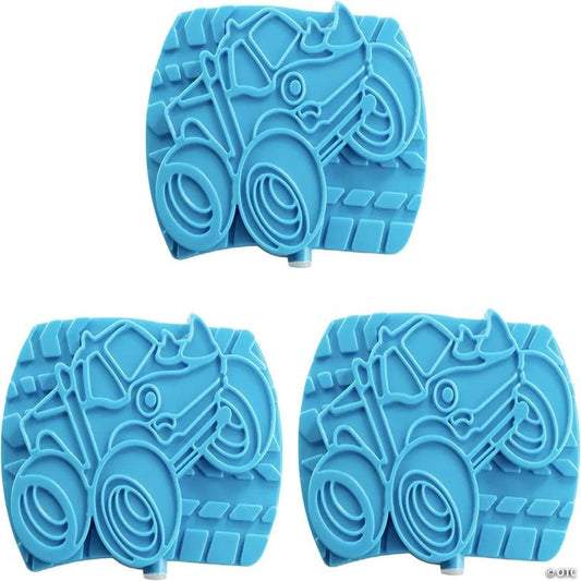 Monster Truck Reusable Hard Ice Pack for Bento Lunch Boxes, Coolers or Bags (3 Pack)- Keeps Food Cold for Hours - Store in Freezer- Slim, Lightweight, BPA Free,