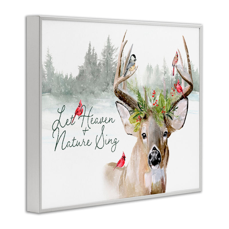 Motivational Winter Quote Red Cardinals Perched Antlers Giclee Texturized Art By Jennifer Paxton Parker