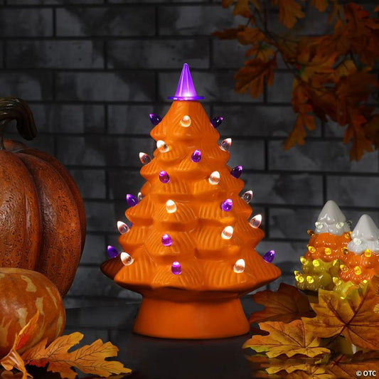 Mr. Halloween Orange Halloween Tree Tabletop Decoration