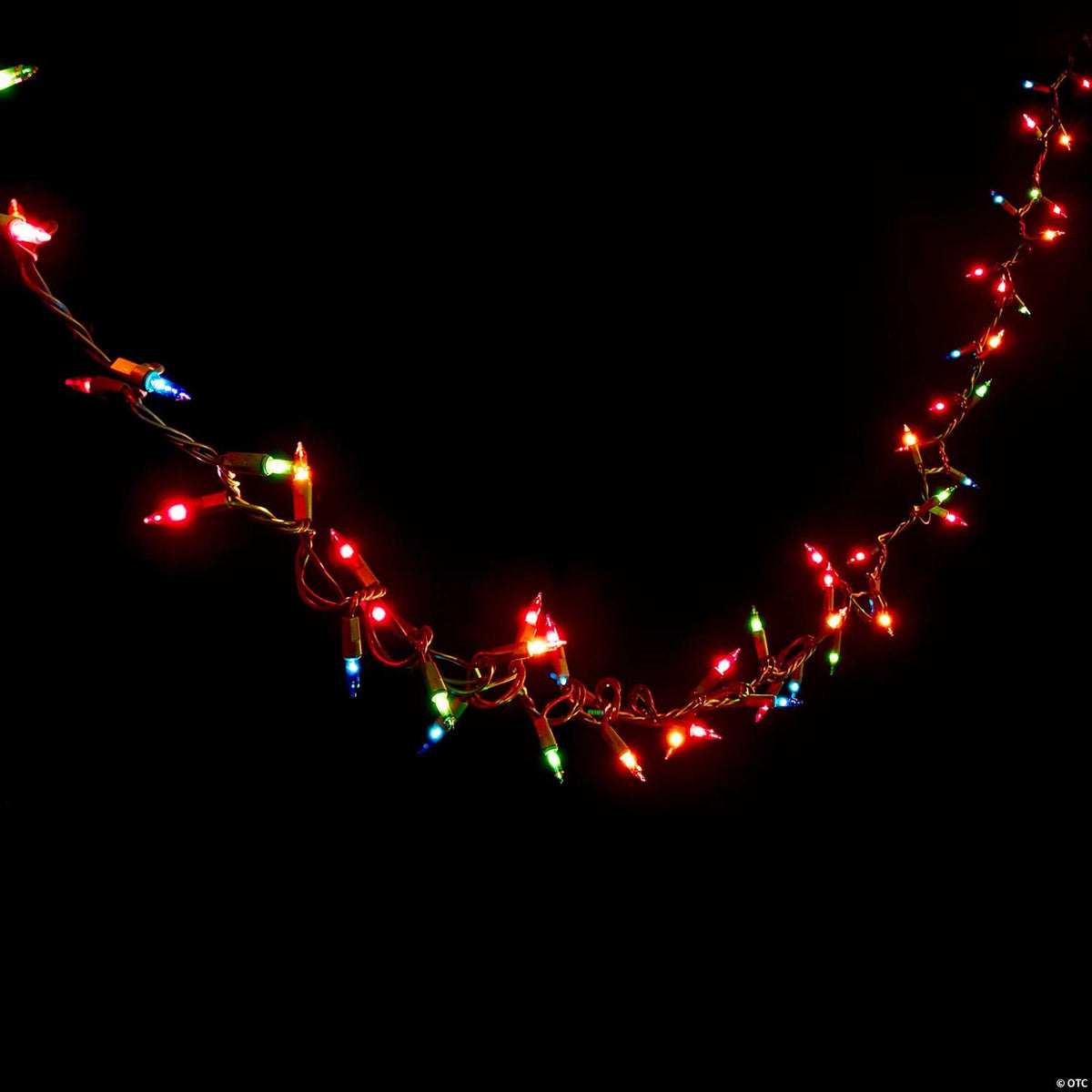Multi-color Christmas light set on a string