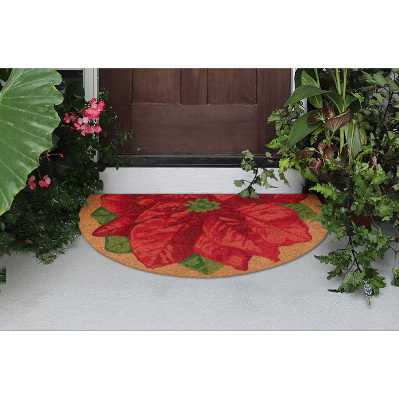 Natura Non-Slip Floral Christmas Doormat