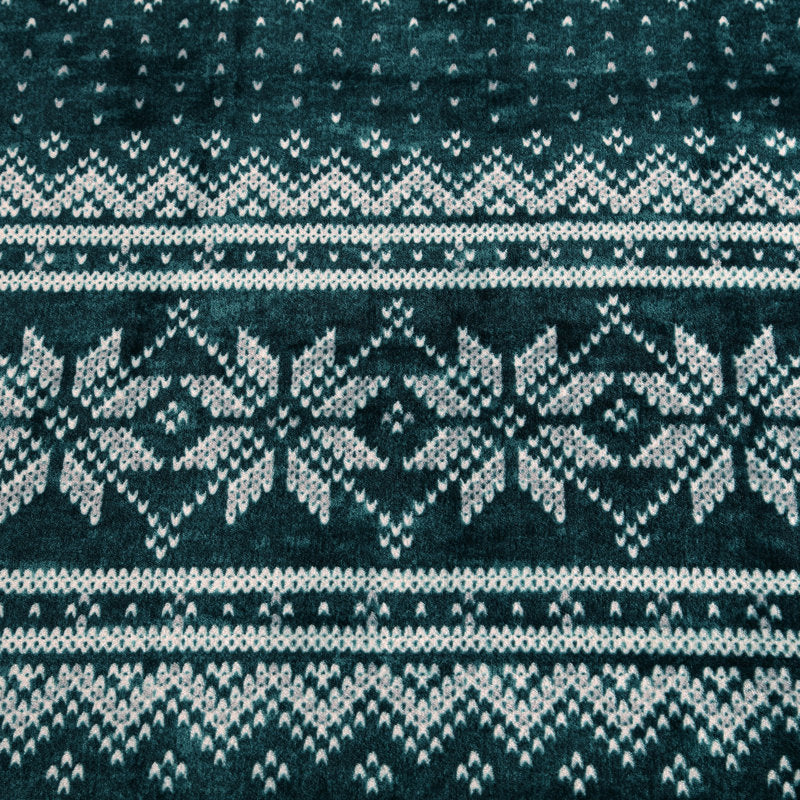 Nautica Fairisle Texture Ultra Soft Plush Green Blanket