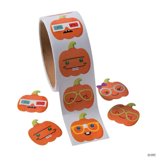 Nerdy Pumpkin Sticker Roll - 100 Pc. | USA Decoration®