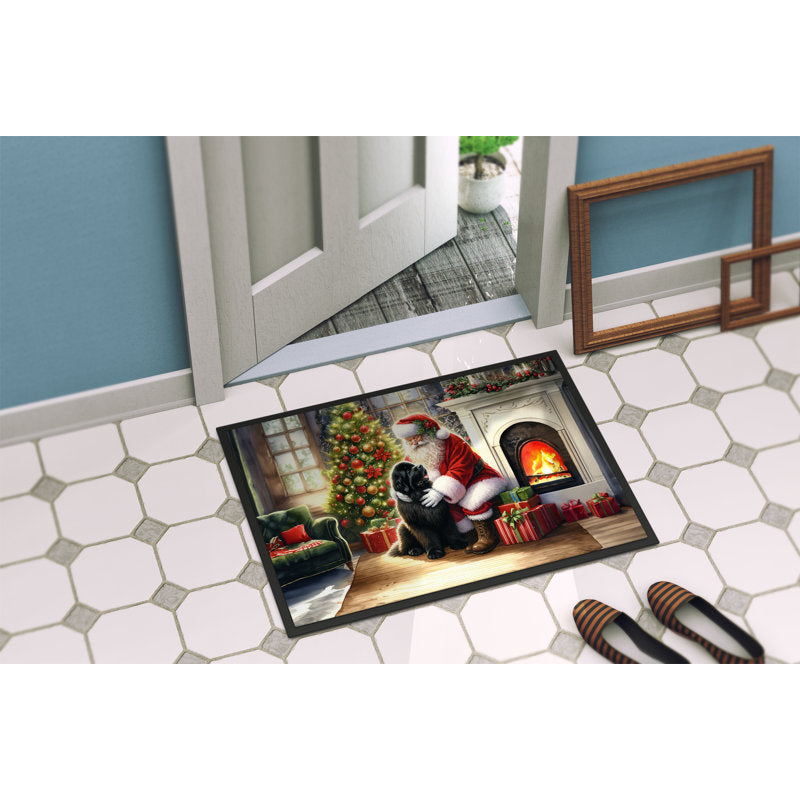 Newfoundland and Santa Claus Doormat