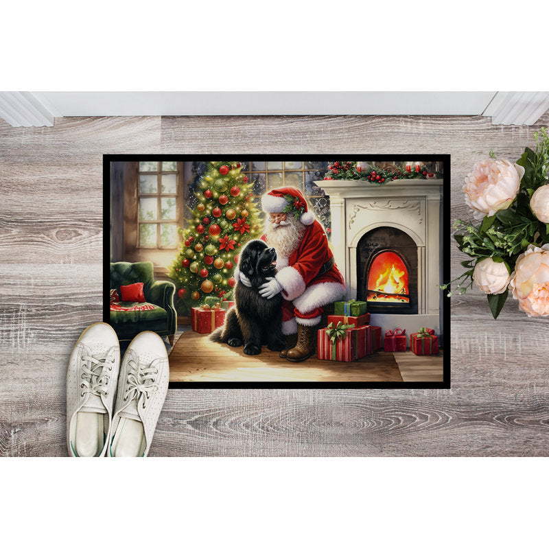 Newfoundland and Santa Claus Doormat