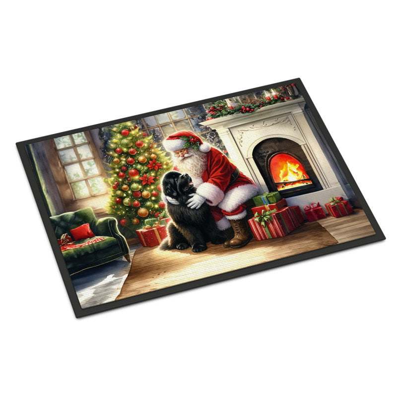 Newfoundland and Santa Claus Doormat