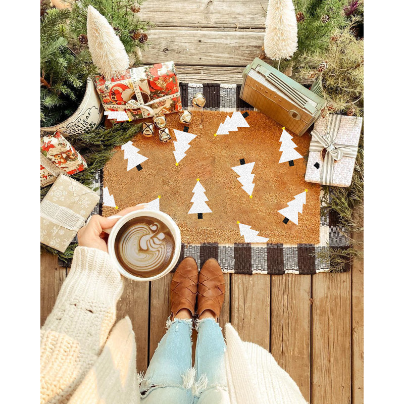 Non-Slip Floral Christmas Doormat