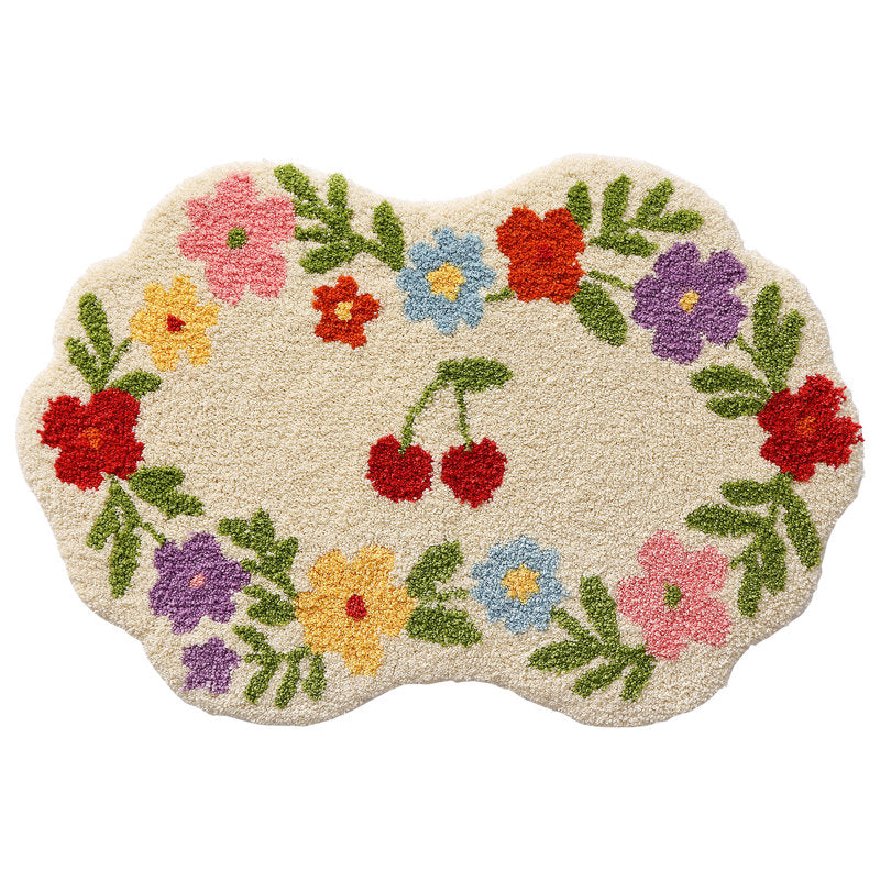 Nonâ€‘Slip Machine Washable Absorbent Soft Floral Bath Rug